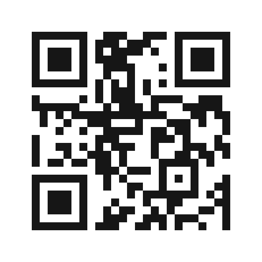 A black QR code on a white background, with an empty margin around the pattern